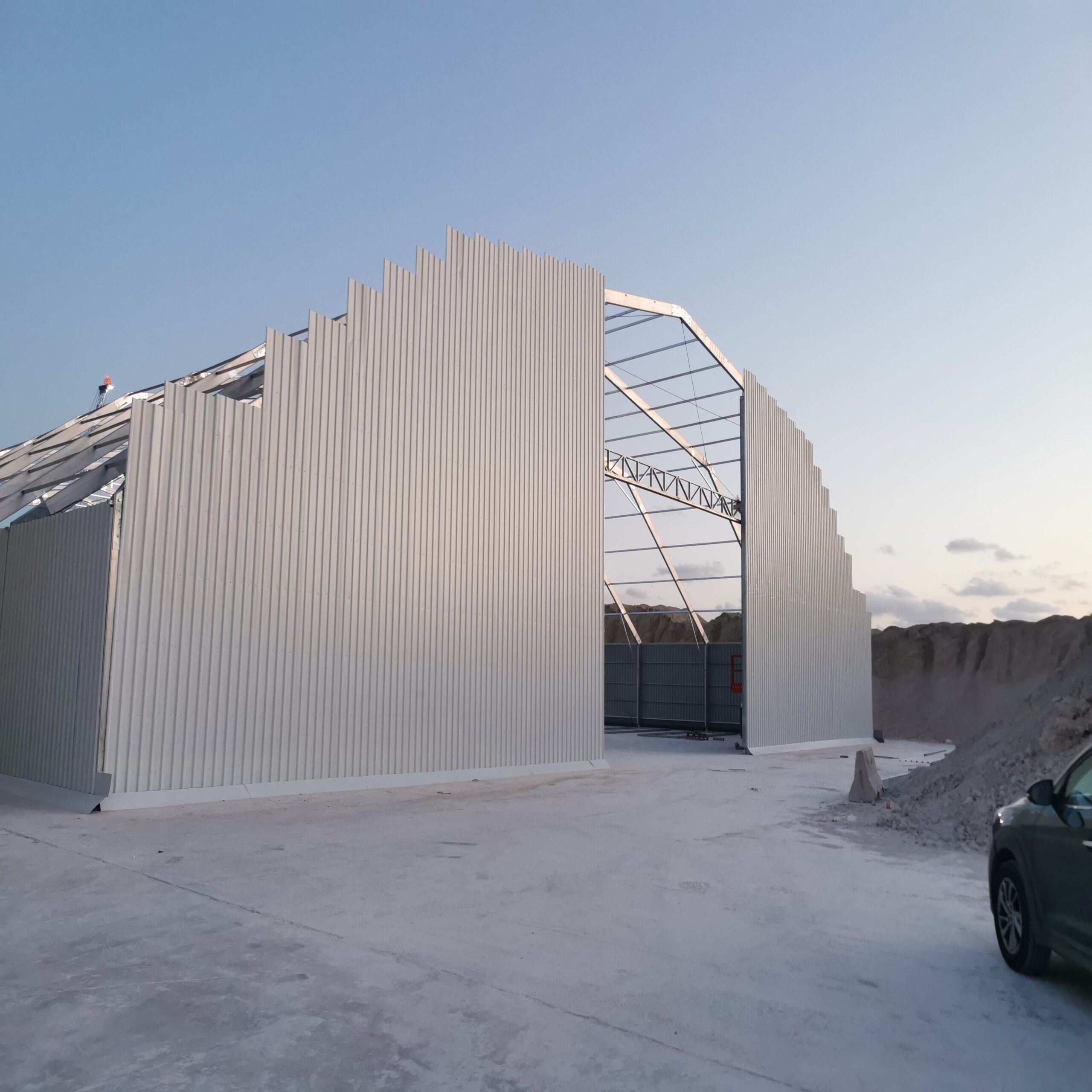 carpa poligonal en construcción