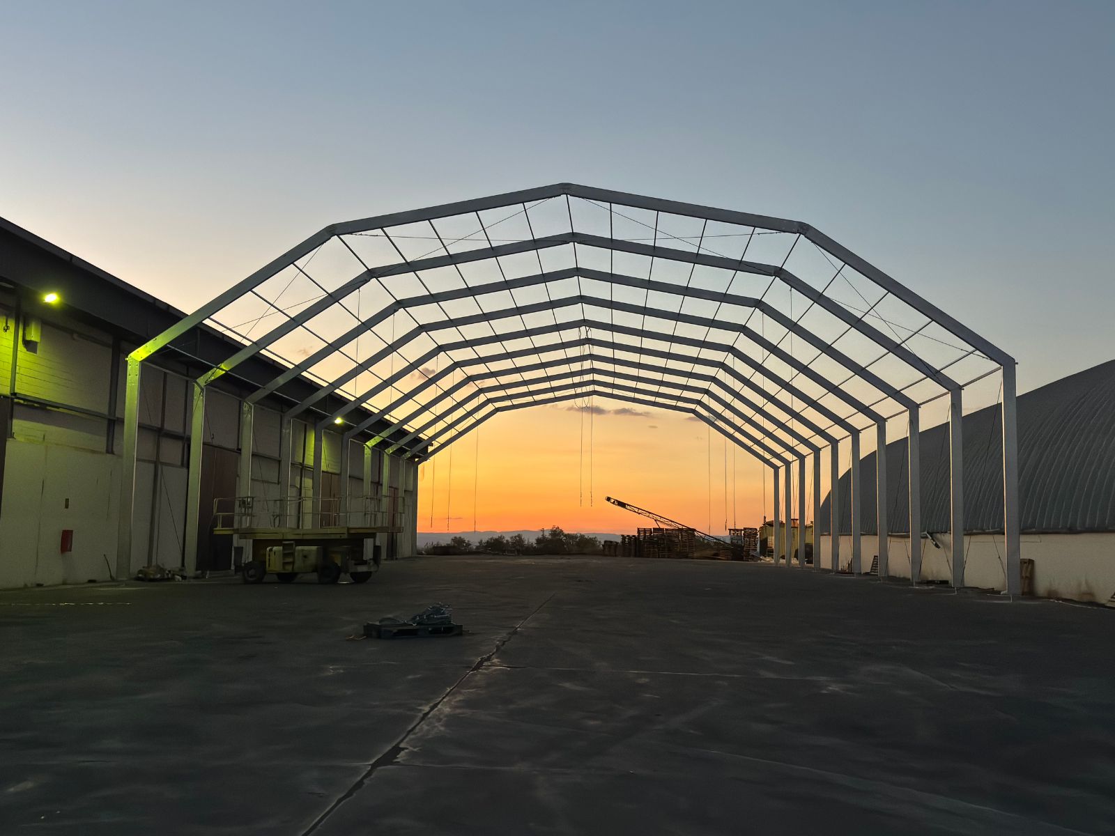 carpa poligonal en proceso