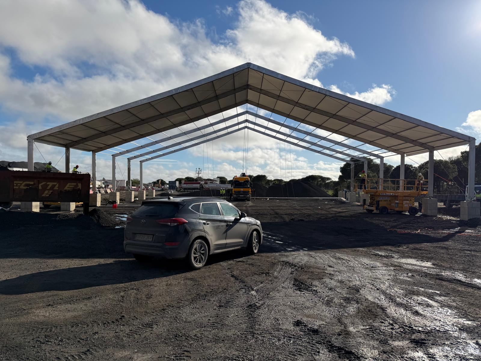 Altura en una carpa industrial